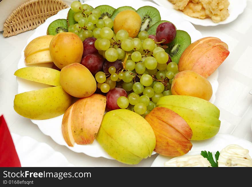 Table served with different dishes. Table served with different dishes