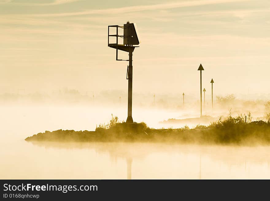 River Lek in the fog