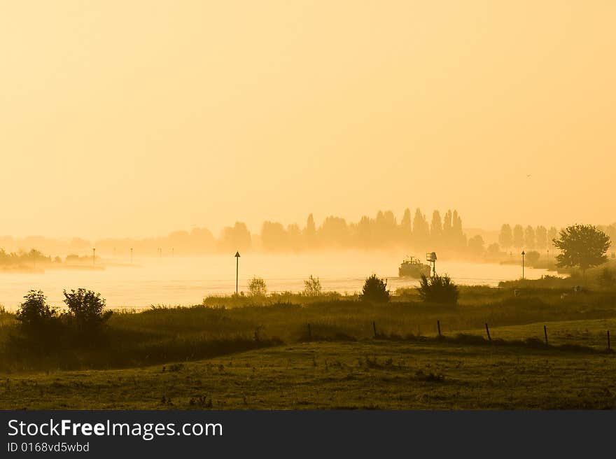 Foggy morning along the river