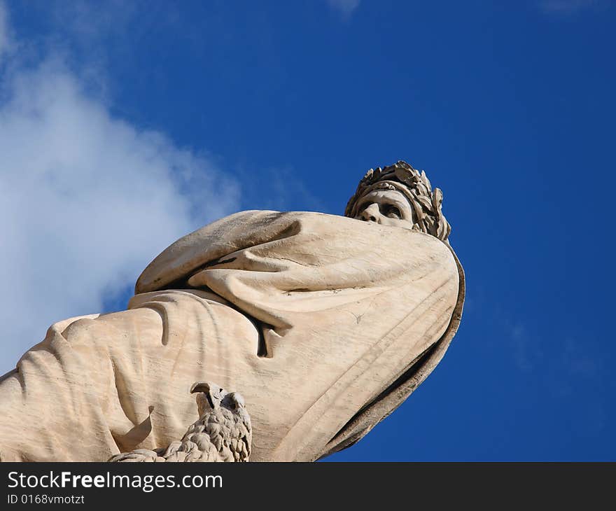 Dante Alighieri statue in Florence -Italy. Dante Alighieri statue in Florence -Italy