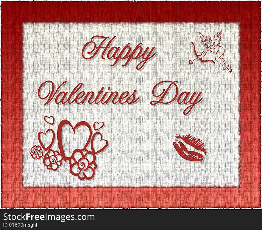 Beautiful red  valentines card-Happy Valentines