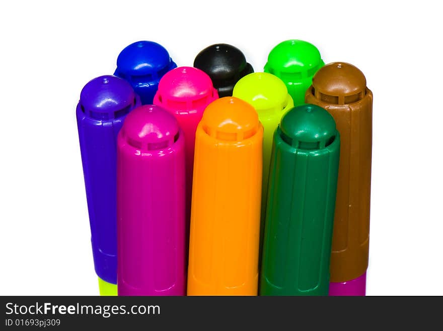 Varicoloured markers