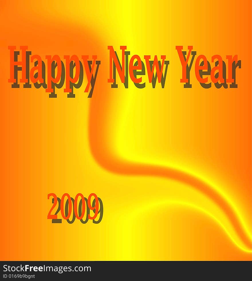 Happy New Year on a shaded swirling background