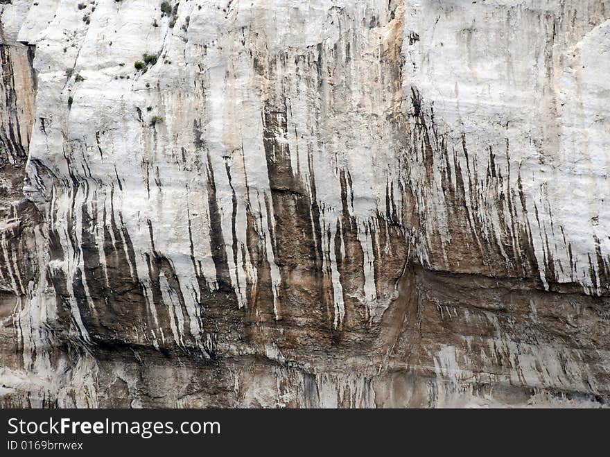 Massive rock formations called Calanques between Cassis and Marseille.