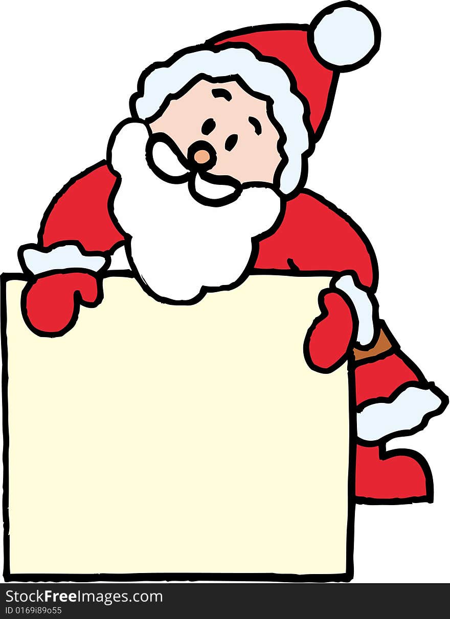 Santa Claus name badge . Christmas theme. vector image