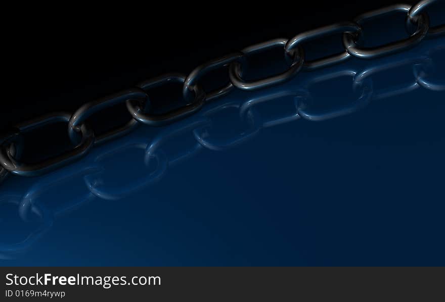 Chrome Chain on shiny surface (2 of 5). Chrome Chain on shiny surface (2 of 5)