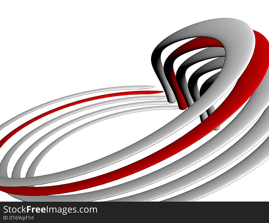 3d illustration of abstract soft grey and red curves background. 3d illustration of abstract soft grey and red curves background