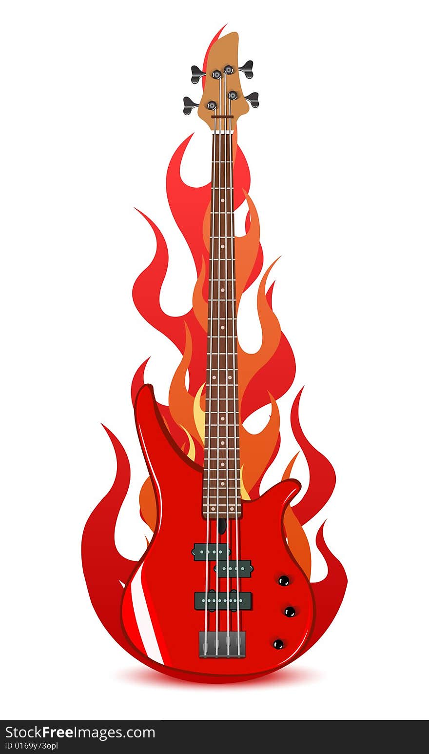 Vector illustration of bass guitar