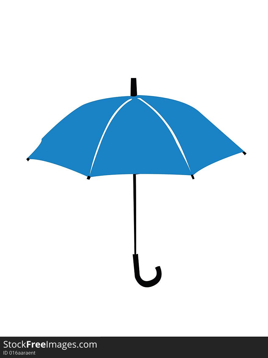 Illustration of a blue umbrella