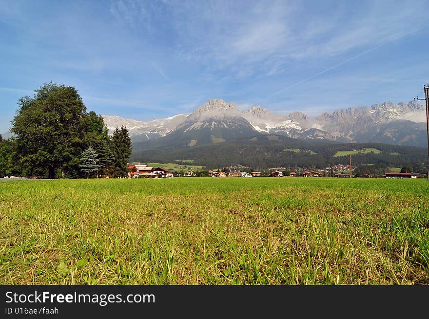 Mountain view and summer landscape