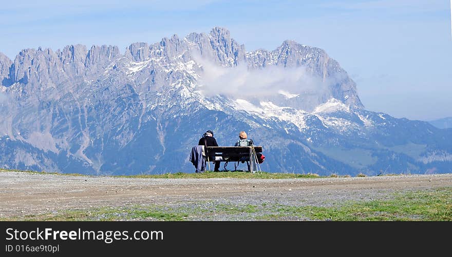 Mountain view and summer landscape