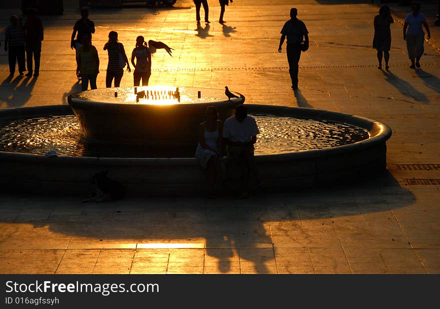Silhouettes of people at syntagma square in Athens Greece. Silhouettes of people at syntagma square in Athens Greece