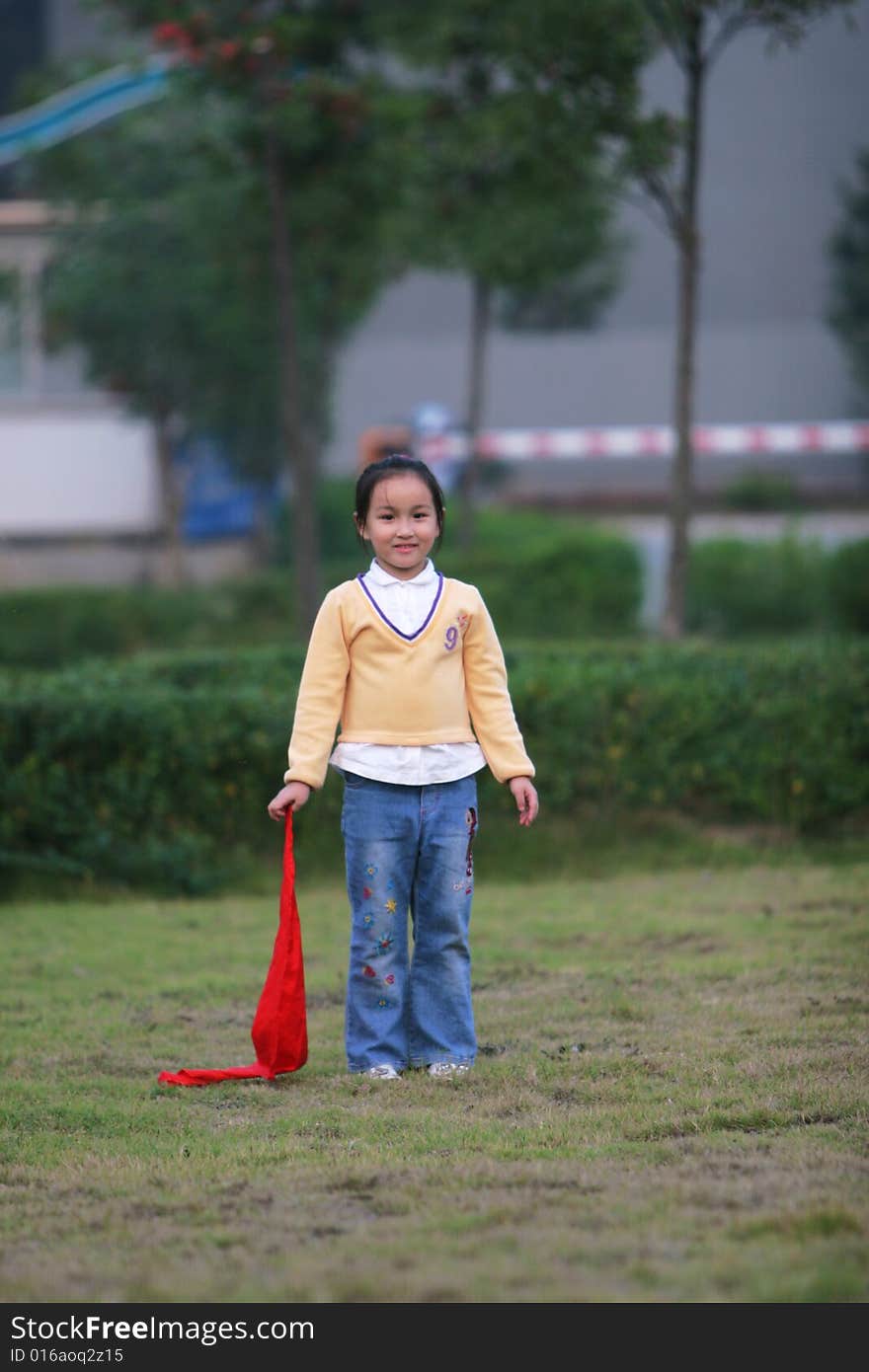 The cute girl in a park. The cute girl in a park.