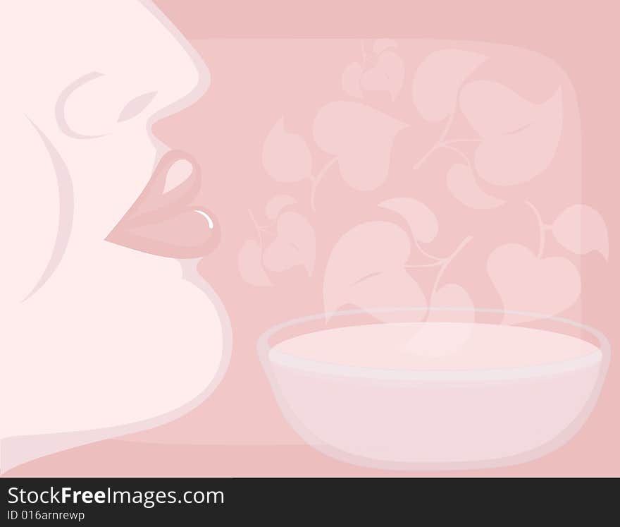 Beautiful young woman face  illustration. Beautiful young woman face  illustration