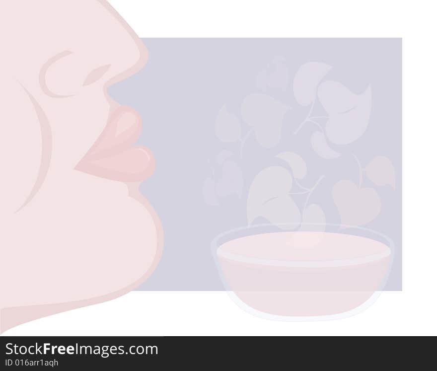 Beautiful young woman face illustration