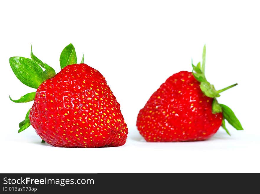 Fresh  strawberries isolated on white background