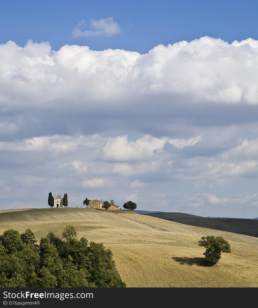 Tuscan landscape whit cloud, valle d'Orcia, italy. Tuscan landscape whit cloud, valle d'Orcia, italy