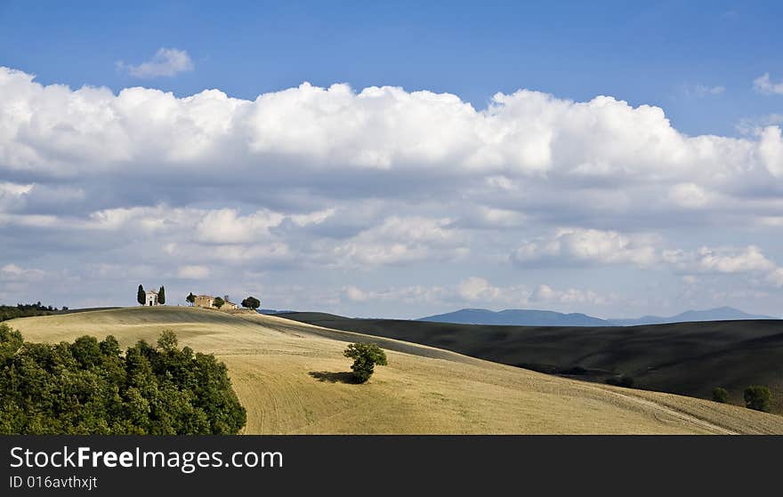 Tuscan landscape whit cloud, valle d'Orcia, italy. Tuscan landscape whit cloud, valle d'Orcia, italy