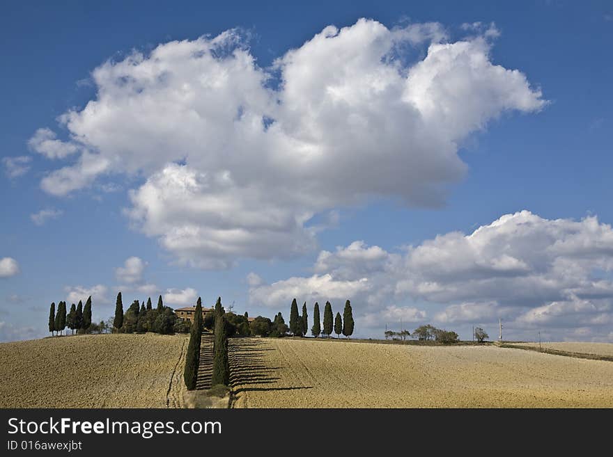 Tuscan landscape whit cloud, valle d'Orcia, italy. Tuscan landscape whit cloud, valle d'Orcia, italy