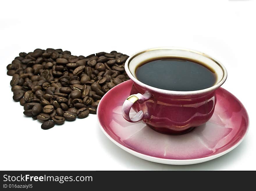 Coffee in cups on a white background. Coffee in cups on a white background