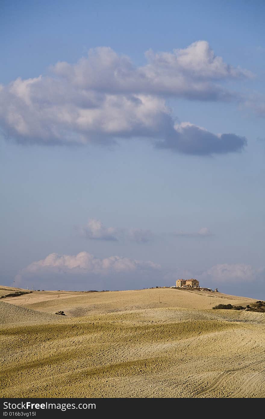 Tuscan Landscape, isolated farm