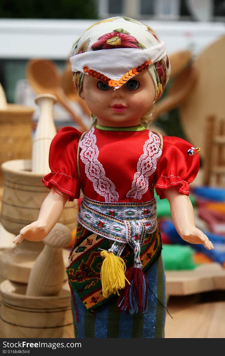 Traditional baby toy with traditional anatolian dressing