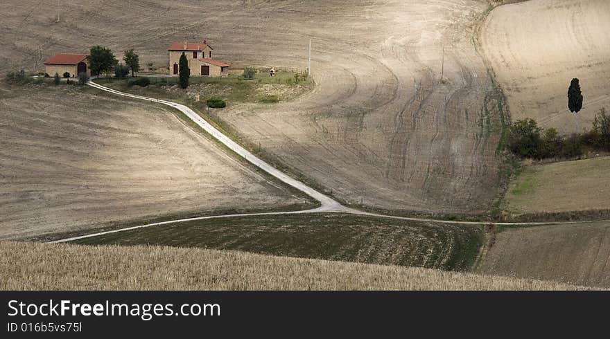 Tuscan Landscape, Isolated Farm