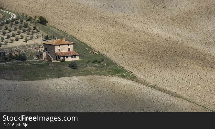 Tuscan Landscape, Isolated Farm