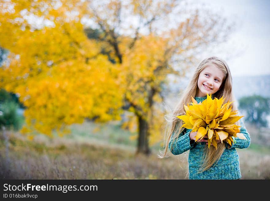 Cute little girl outside