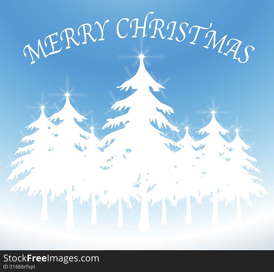 White Christmas Tree Card 1