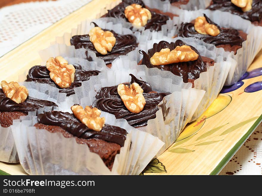 Closeup of brownie fudge