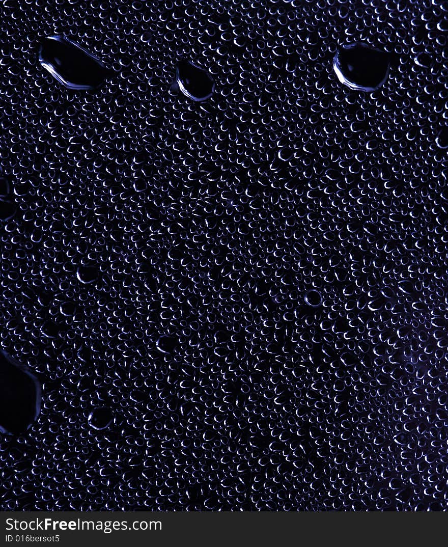 Blue water drops.