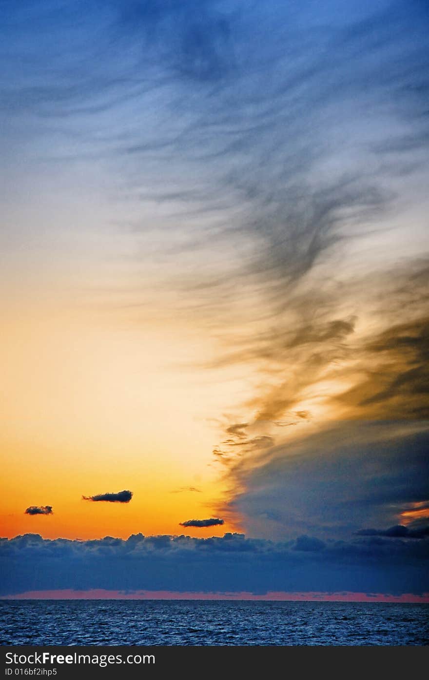 Sunrise and delightful white clouds