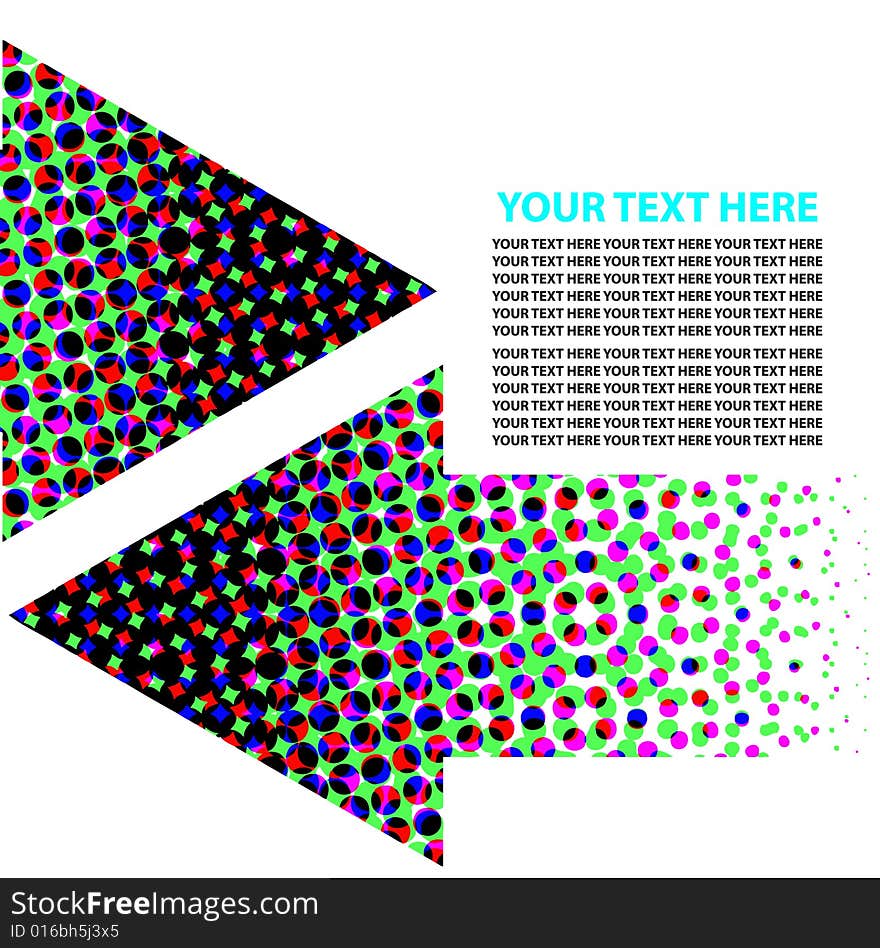 Halftone Arrows with space for text and writing