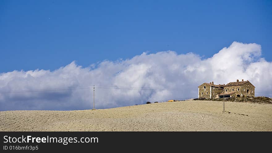 Tuscan Landscape, isolated farm