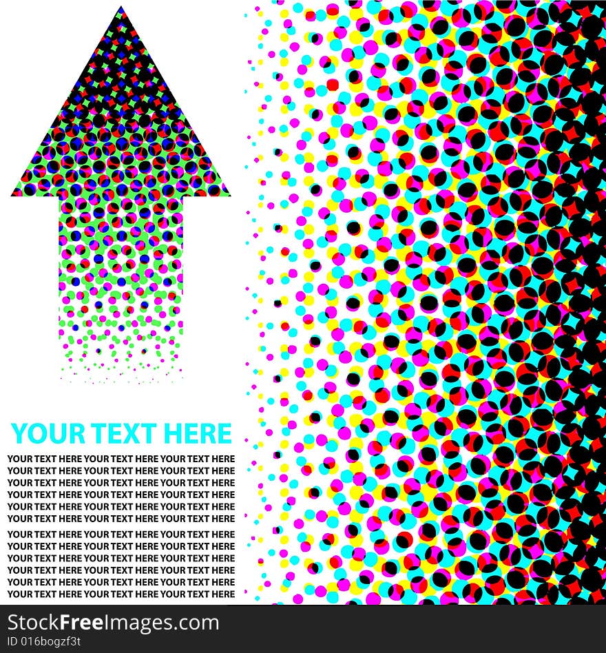 Halftone Arrow Circle Text Room