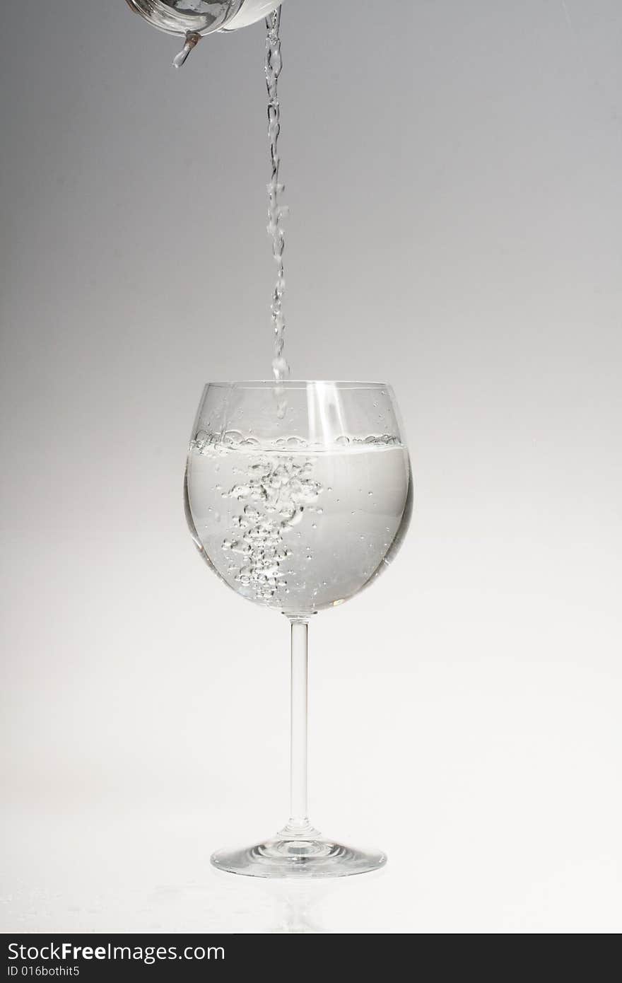 Water poured into glass