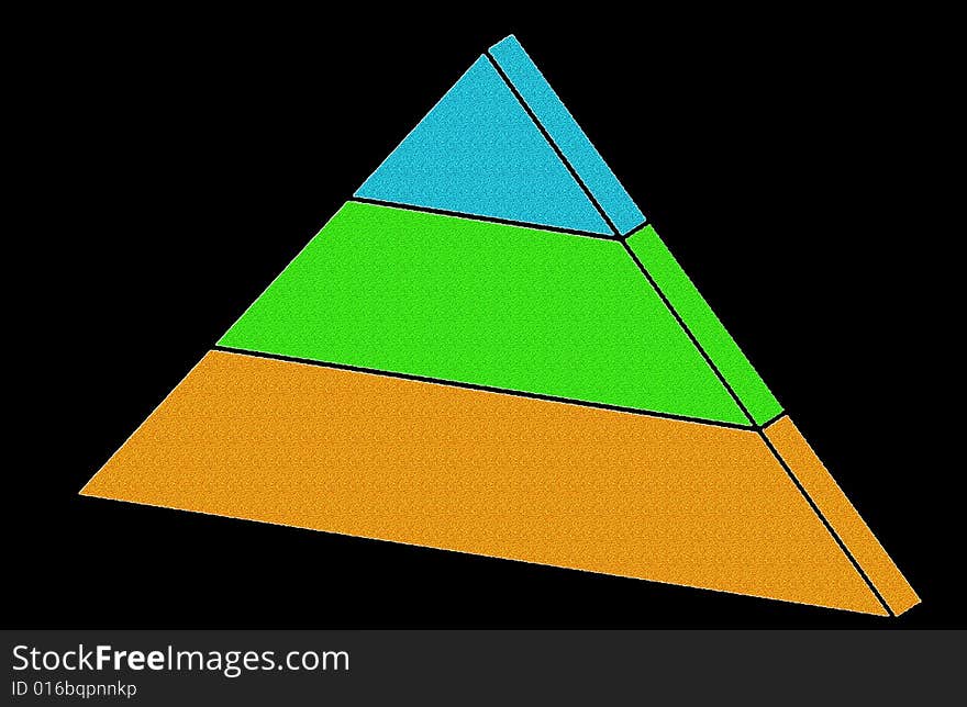 A good illustration with a threecolor pyramid. A good illustration with a threecolor pyramid