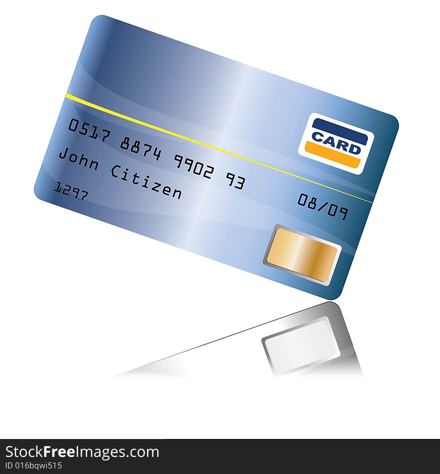 Creditcard with reflection Vector illustration