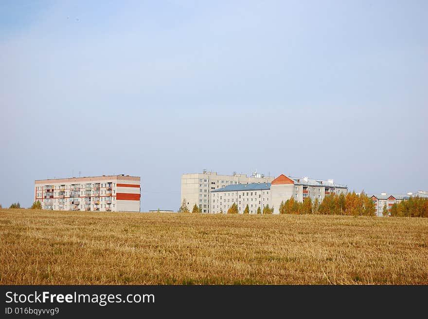 Landscape near a small town