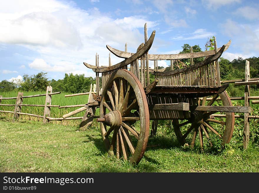 Haycart, Hill tribe settlement, Northern Thailand