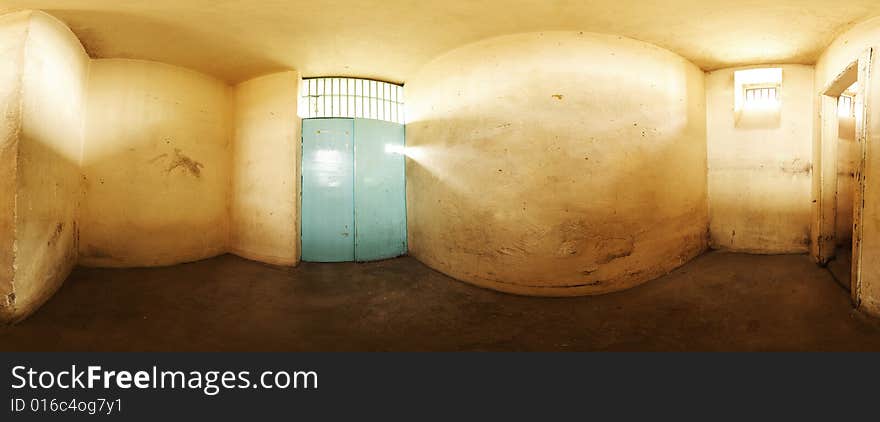 Prison cell shot for virtual reality. Prison cell shot for virtual reality