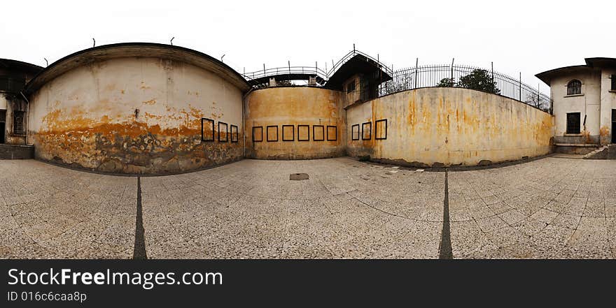 Prison cell shot for virtual reality. Prison cell shot for virtual reality