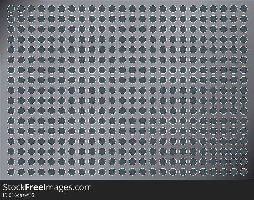 Illustrated metallic background with holes and circles. Illustrated metallic background with holes and circles