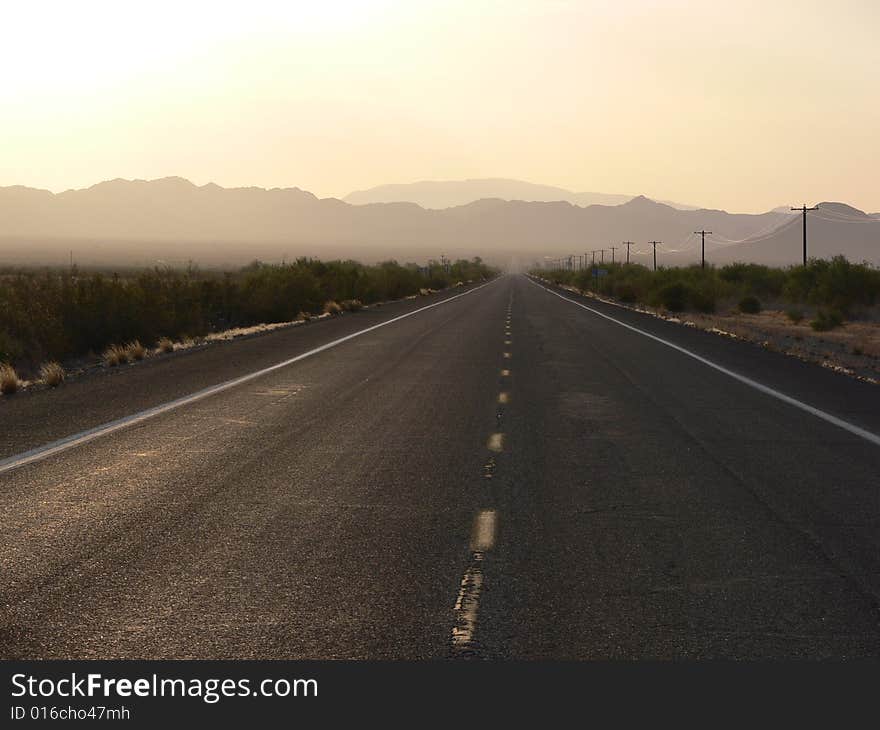 Taken in the early morning on Route 60 to Prescott, Arizona. The nearest town lies 20 miles away. Taken in the early morning on Route 60 to Prescott, Arizona. The nearest town lies 20 miles away.