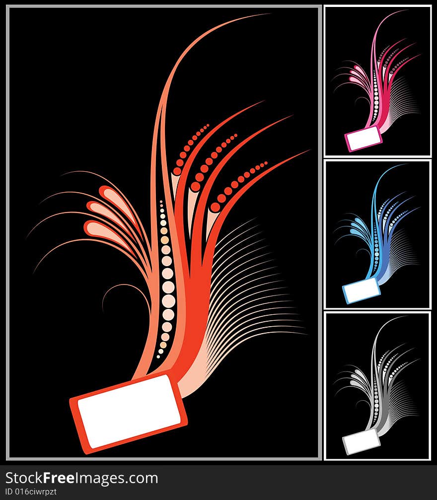 Vector illustration of abstract frame on black background