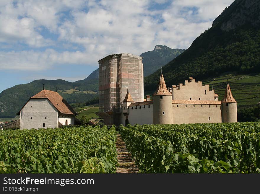 Aigle Castle, picture taken from the soroundings vineyards