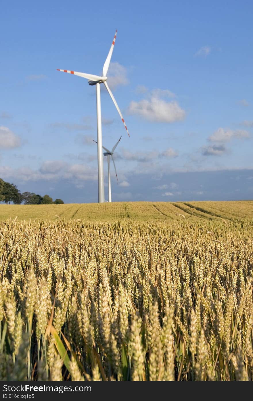 Wind turbines farm in Poland. Wind turbines farm in Poland