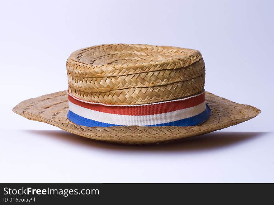 A hat mostly used in summer, at the beach, with the colors of the Dutch flag