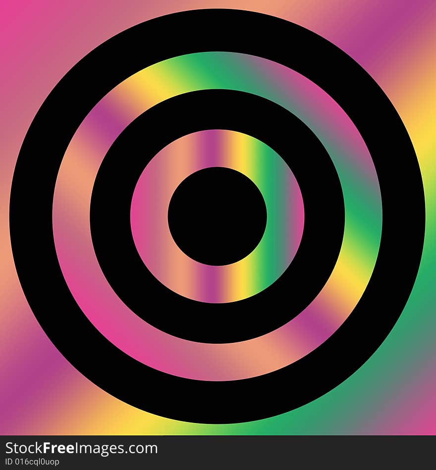 Multicolored Target Shape